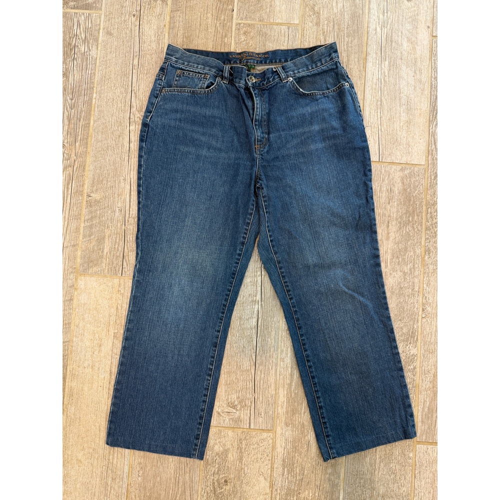 Lauren Jeans Co. Straight Leg Jeans Womens 12 Blue Excellent Premium Cotton